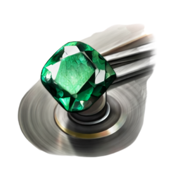 Polishing of the emerald stones by minemol